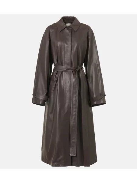 Palton The Row din piele maro