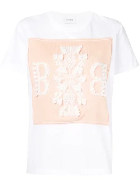 Tricou Barrie din cașmir alb