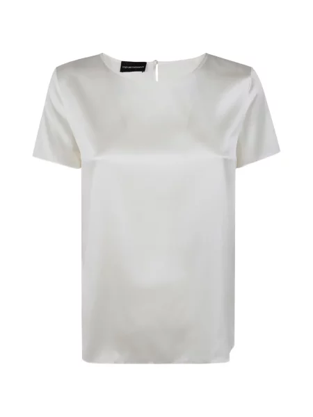 Bluză Emporio Armani din satin alb