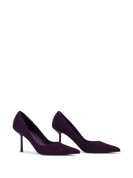 Pantofi cu toc Le Silla din piele de căprioară violet