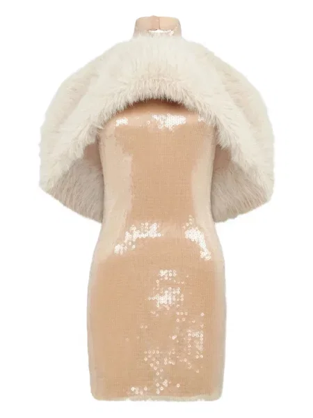 Mała sukienka mini David Koma z cekinami garniturowa