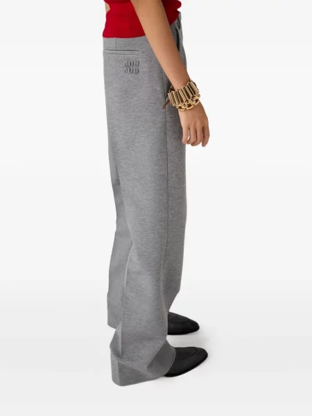 Pantaloni Miu Miu cu broderie gri