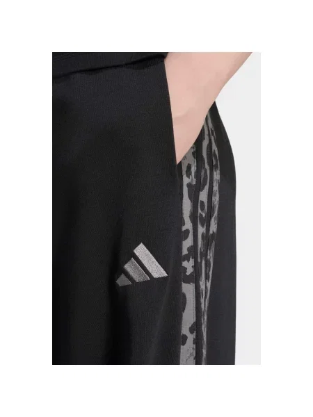 Adidas donji dio trenirke za žene s pamukom Leopard Pack crna