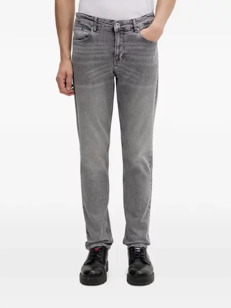 Blugi Karl Lagerfeld Jeans cu autograf gri