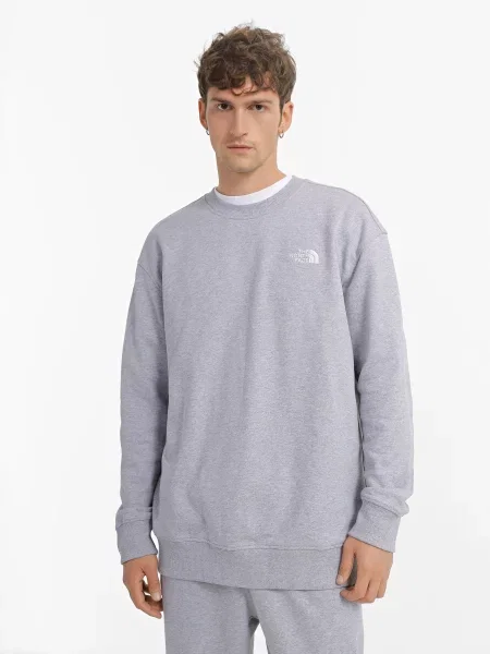 Світшот The North Face Essential Crew бавовна/поліестер сірий