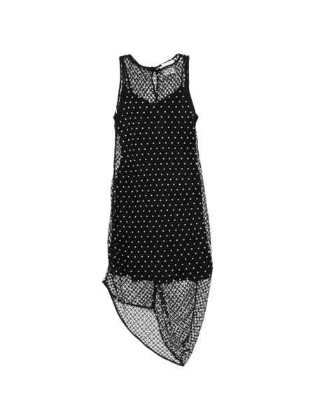 Rochie midi Paris Georgia cu perle asimetrică negru