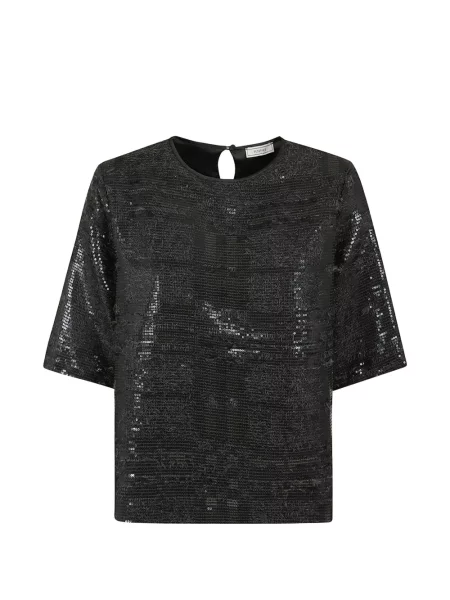 Top Peserico cu paiete negru
