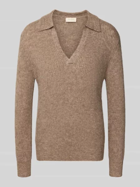 Sweter z dzianiny z prążkowanymi wykończeniami model ‘Hil’ Free/quent