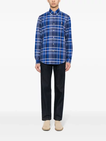 Kostkovaný pásek Polo Ralph Lauren s potiskem černý