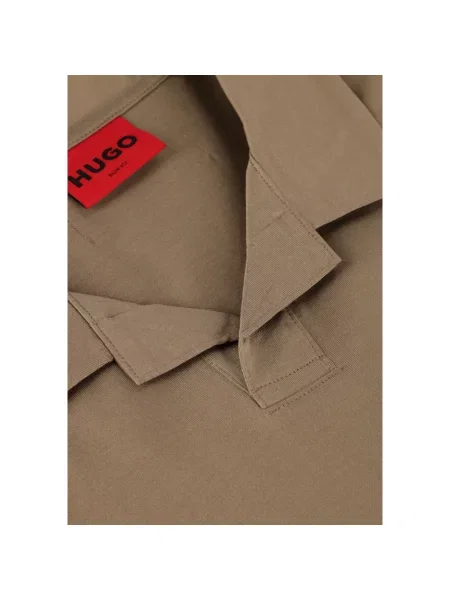 Koszulka polo z dekoltem w serek model ‘Dimerspolo’ Hugo brązowa