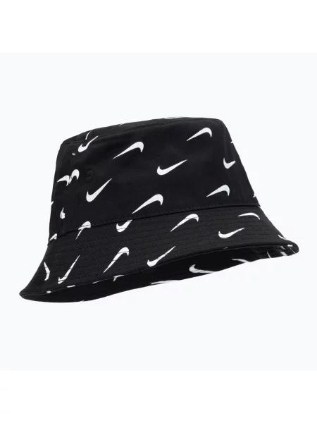 Gyerek kalap Nike Swoosh Print Bucket black. Méret: OS fekete