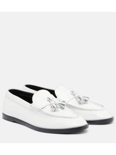 Pantofi loafer The Row din piele alb