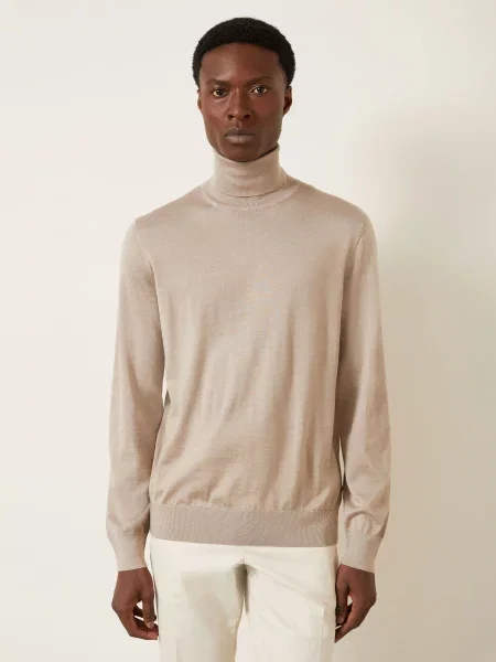 Zegna Golf Z Kaszmiru beige beżowy