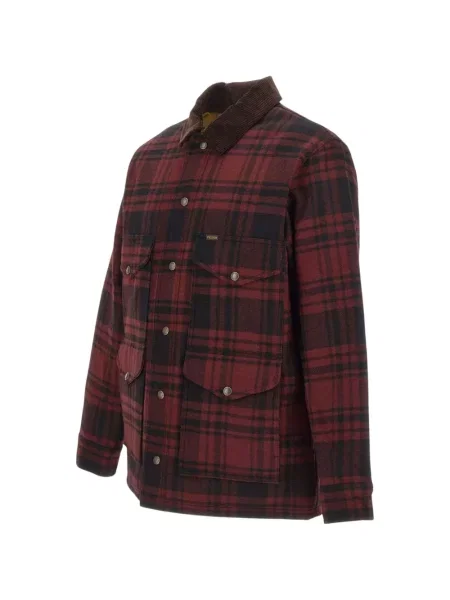Карирано с яка яке Filson от рипсено кадифе червено