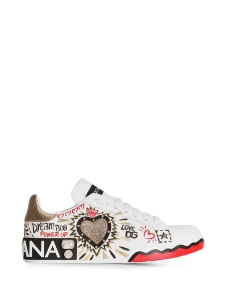 Sneakerși Dolce & Gabbana cu autograf alb