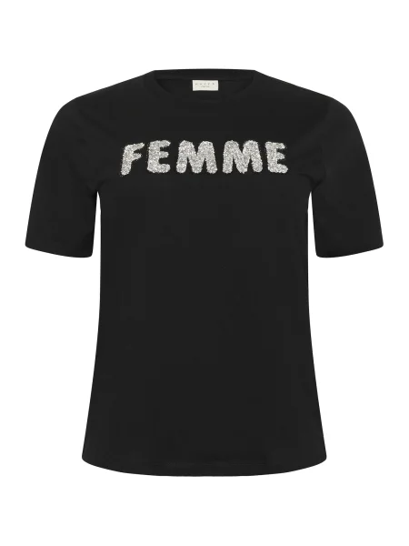 KAFFE CURVE Majica Ariana bež crna