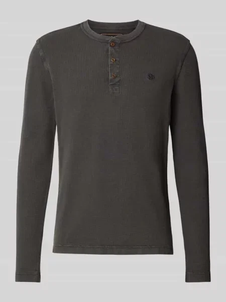 Longsleeve ze strukturalnym wzorem i listwą guzikową Superdry
