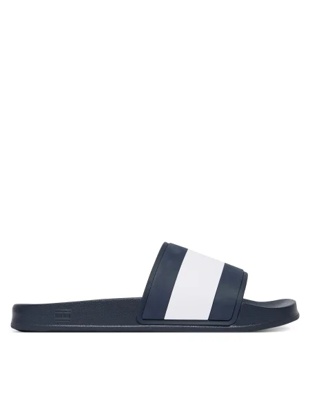 TOMMY HILFIGER Saboți bleumarin / roșu / alb albastru