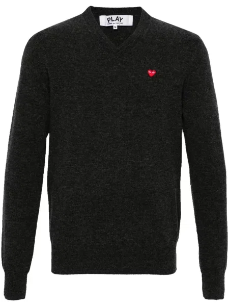 Pulover Comme Des Garcons Play de lână cu motiv cu inimi gri