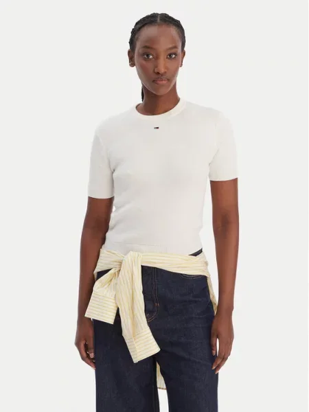 Pulover Tommy Jeans alb