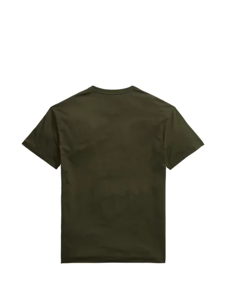 Tricou polo Polo Ralph Lauren cu glugă cu blană cu broderie roșu