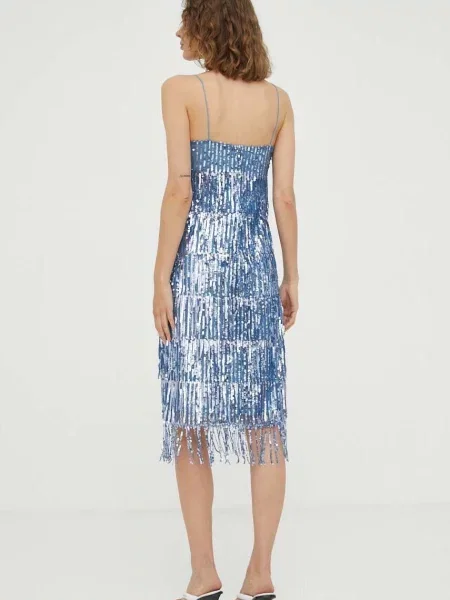 Samsoe Samsoe sukienka mini dopasowana niebieski