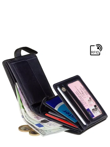 Кожаный кошелек Visconti черный