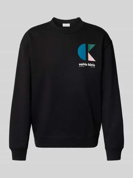 Bluza z nadrukiem z logo Calvin Klein Jeans czarna