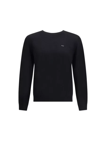 Haftowany sweter Prada czarny