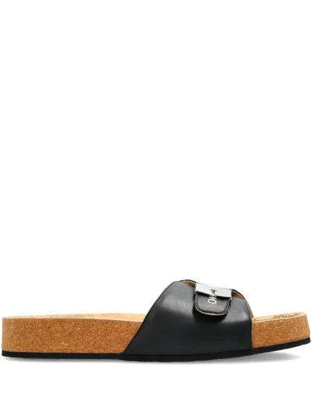 Sneakerși Balenciaga din piele cu cataramă negru