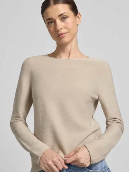 Regular Fit sweter dzianinowy z czystej bawełny Marc O'polo beżowy