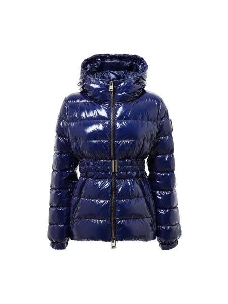 Lniana kurtka puchowa Herno ocieplana niebieska