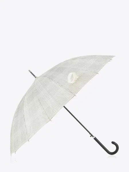 Parasol półautomatyczny szeroki szaro-kremowy