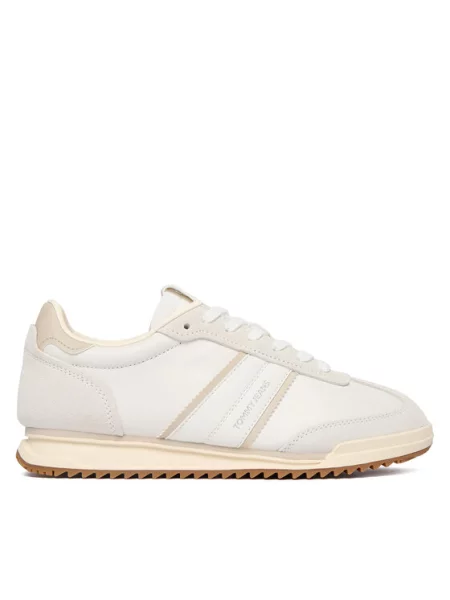 Αθλητικά Tommy Jeans Tjw Low Profile Runner Lthr Mix Εκρού