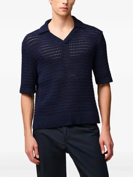 Tricou Retori cu decolteu în V albastru