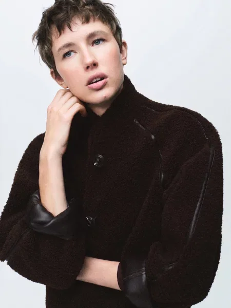 Дублянка MANGO поліуретан/поліестер коричневий