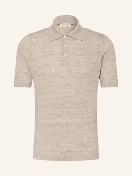 Brunello Cucinelli Dzianinowa Koszulka Polo O Regularnym Kroju beige beżowa