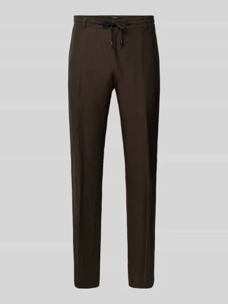 Spodnie lniane o kroju slim fit z tunelem model Sake' Joop! Collection