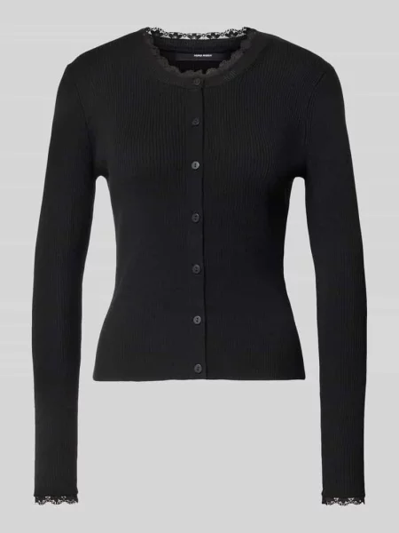 Kardigan rozpinany o kroju slim fit z mieszanki model WONDER' Vero Moda czarny