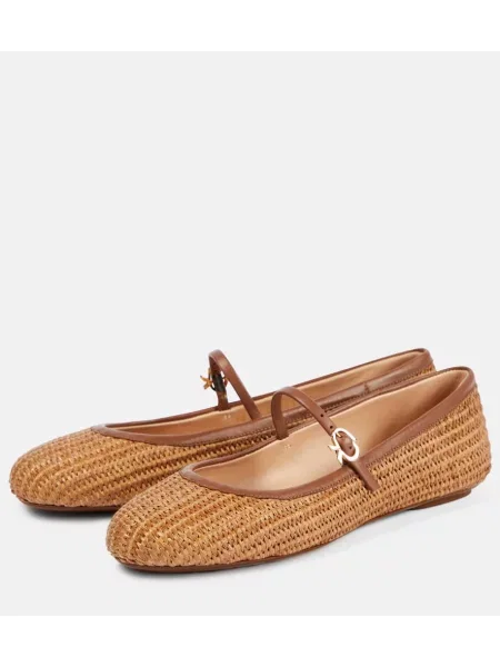 Balerini Gianvito Rossi din piele maro