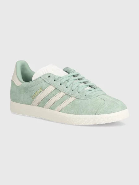 Кожени маратонки adidas Originals Gazelle зелено