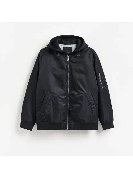 Reserved Bunda bomber s kapucí tmavomodrá
