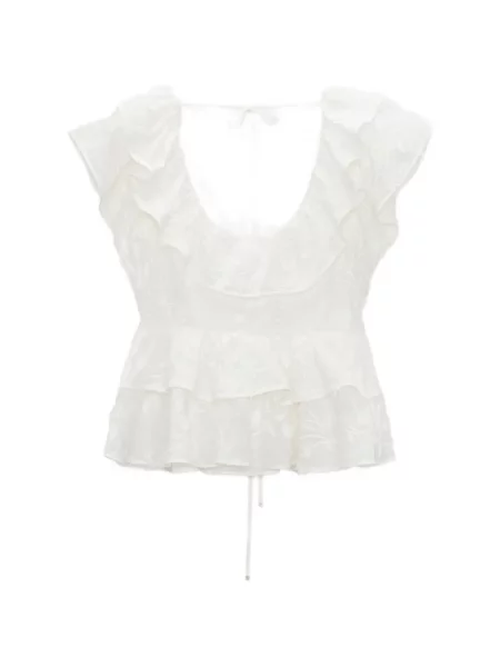 Top Dorothee Schumacher cu volane alb