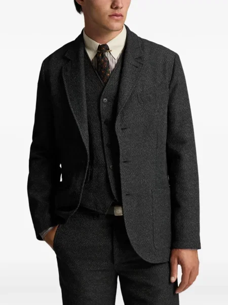 Sacou Ralph Lauren Rrl cu model herringbone gri