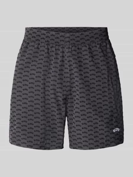 Szorty o kroju regular fit z wyhaftowanym logo Blkvis czarne