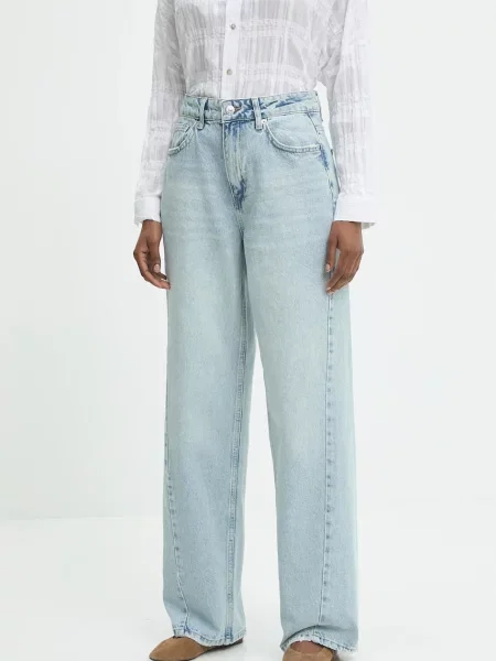 Answear Lab jeansy high waist niebieskie