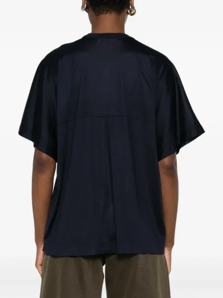 Top Carven cu decolteu rotund scurt albastru