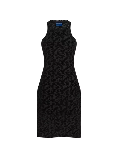 Rochie din denim Karl Lagerfeld Jeans cu model floral cu imagine negru
