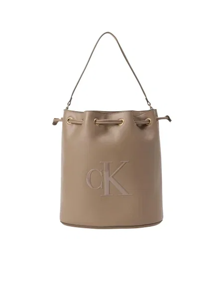 Голям чанта тип bucket Calvin Klein сиво
