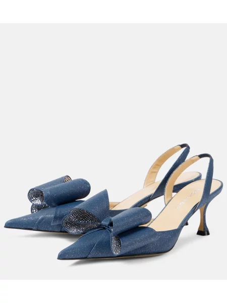 Pantofi cu toc Mach & Mach slingback albastru